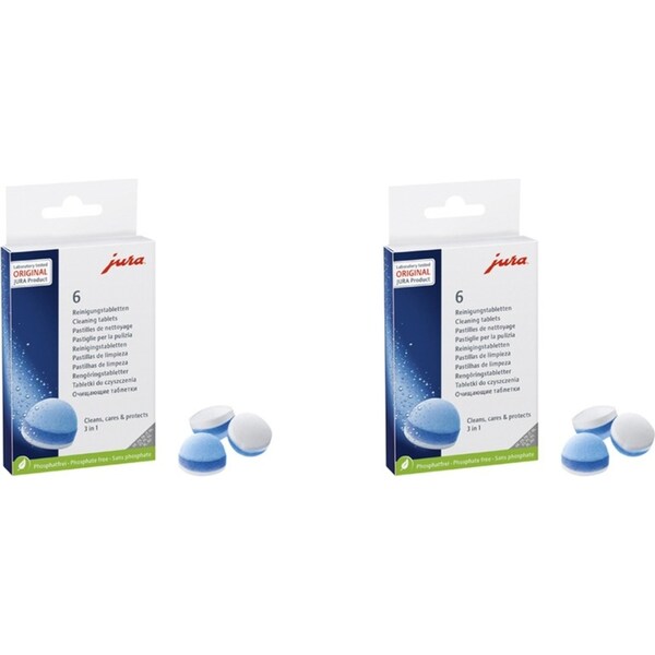 2x 6pc Jura 3-Phase Esspresso/Coffee Machine Residue Cleaning/Flushing Tablets