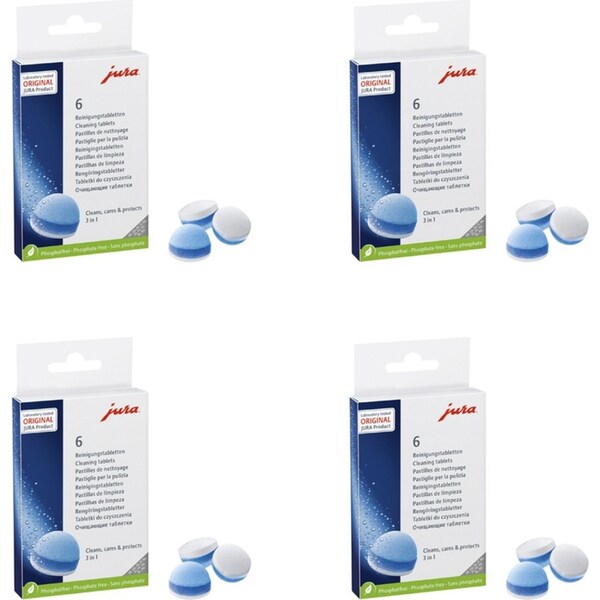4x 6pc Jura 3-Phase Esspresso/Coffee Machine Residue Cleaning/Flushing Tablets
