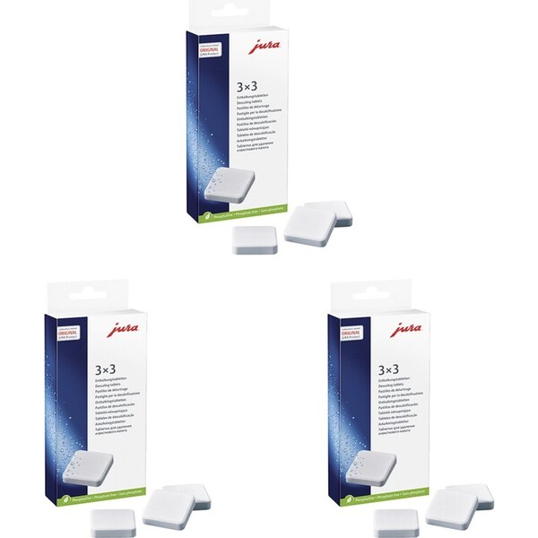 3x 9pc Jura Espresso/Coffee Machine Descaling And Protection Cleaning Tablets