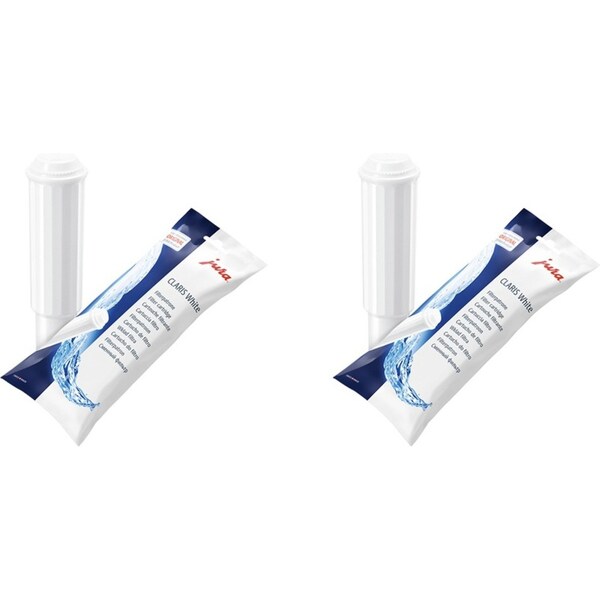 2x Jura Claris White Advanced Cleaning Water Filter Cartridge For Coffee Machine