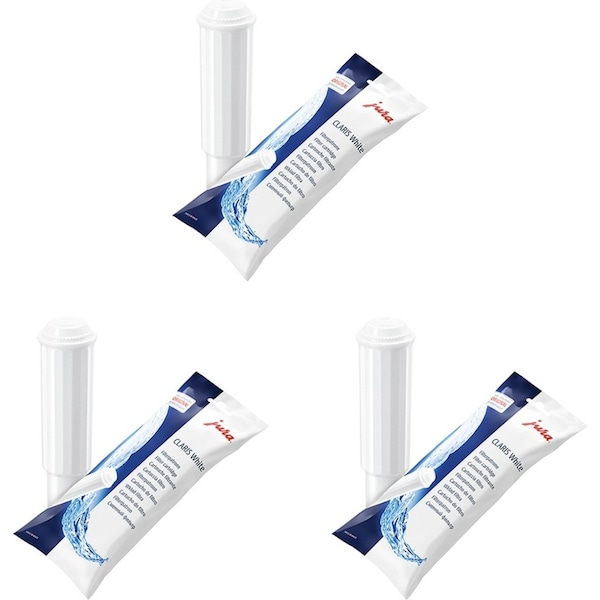 3x Jura Claris White Advanced Cleaning Water Filter Cartridge For Coffee Machine