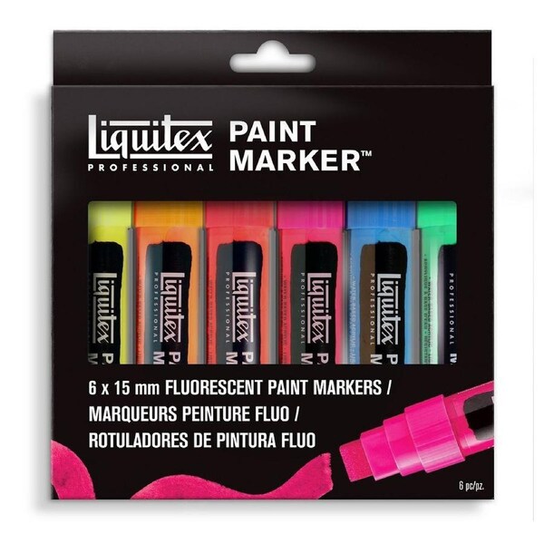 6pc Liquitex Fluorescent Wide Home Arts And Crafts Painting Colour Set