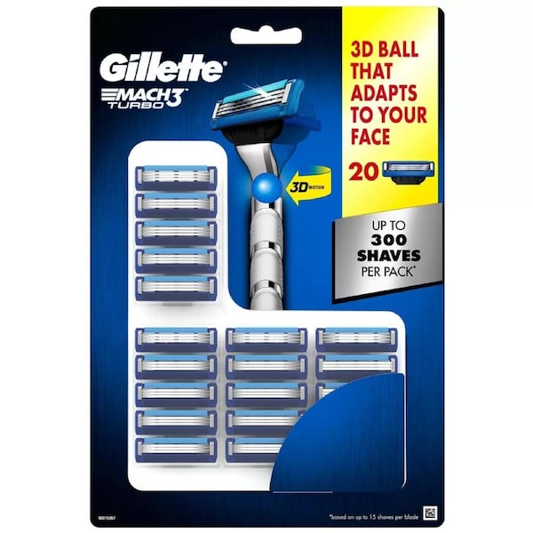 Gillete Mach 3 Turbo 20 Pack Replacement Blade Cartridges