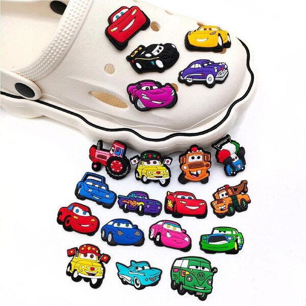 20Pcs Cars Shoe Charms Croc Shoes Charm Accessories Sandals DIY Decoration