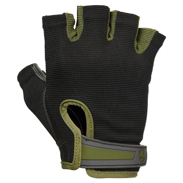 Harbinger Power Half-Finger Weight Lifting Training Gloves Black/Green Medium