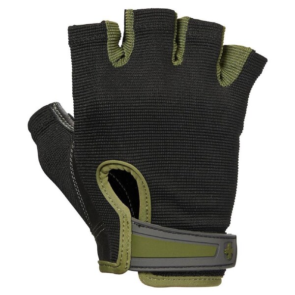 Harbinger Power Half-Finger Weight Lifting Training Gloves Black/Green Small