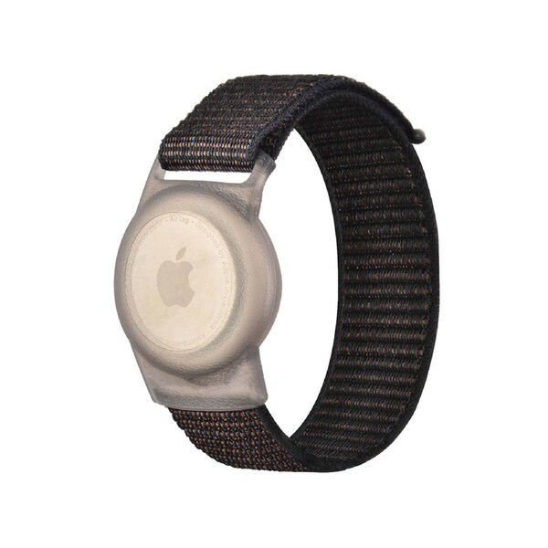 Apple AirTag Case Wristband Protective Cover Nylon Black Large