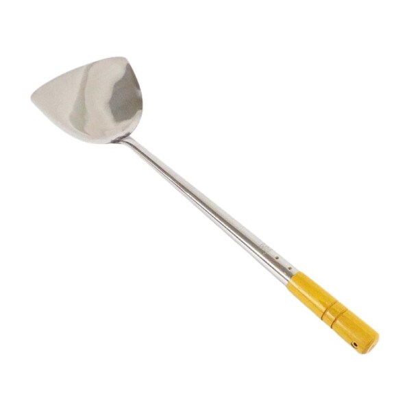 Kanda 18-0 Wooden Handle Pipe Chinese Spatula Large