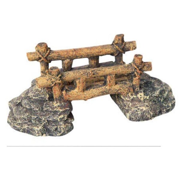 Aqua One Wooden Bridge On Rock Ornament 11.5x5.5x5cm (37475)