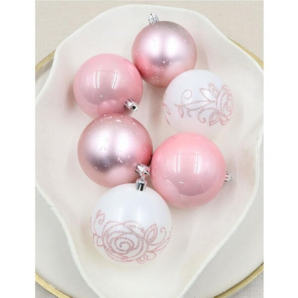 Baby Pink Christmas Bauble Packs 80mm