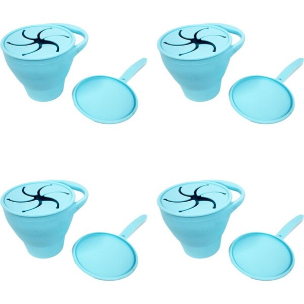 4x Cuddle Bug Baby/Toddler Feeding Silicone Collapsible Snack Spinner Cup 320ml