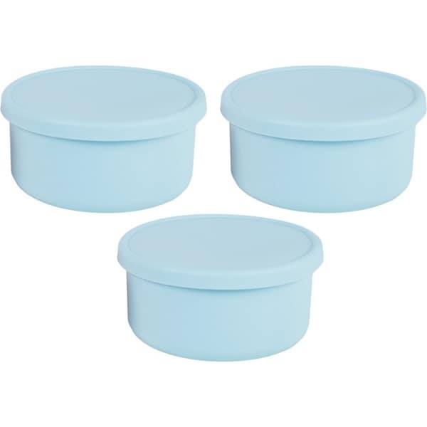 3x Cuddle Bug Baby/Infant Feeding Silicone Bowl w/ Lid 14.5x14.5cm 2 Blue/Pink