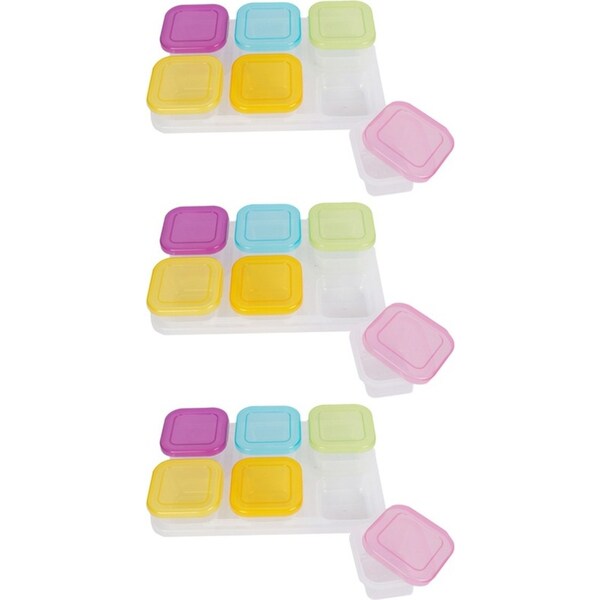 3x 6pc Cuddle Bug Baby/Toddler Freezer Food Storage Container w/ Tray Assorted