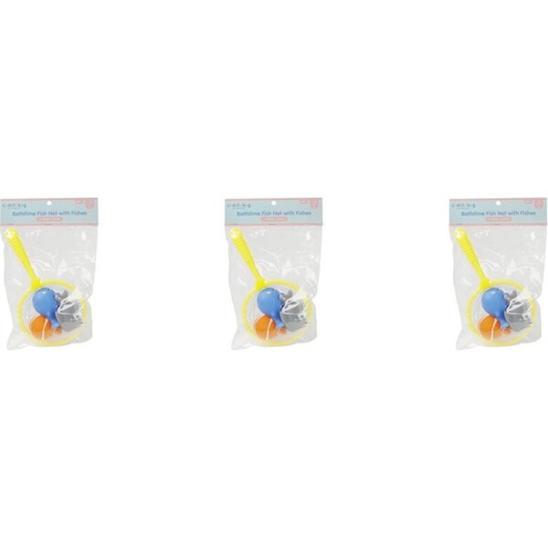 3x Cuddle Bug Baby/Toddler Bath Play Toy Fish Net w/ 3 Fish in PVC Bag 27x24cm