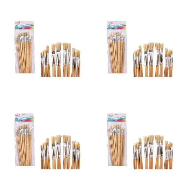 4x 12pc Studio Works Artist Brushes Large Assorted Sizes Creative Craft Toolkit