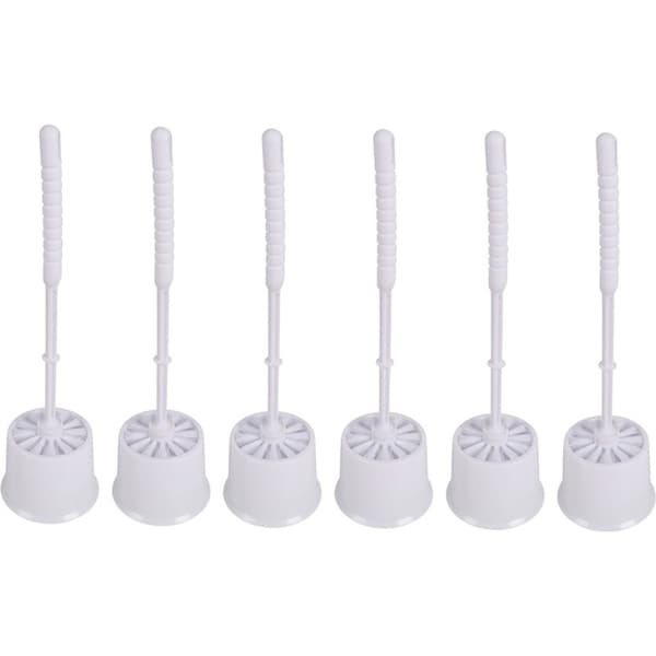 6x 2pc Ultimo Toilet Brush Set Round Bristle Cleaning Brush for Bathroom 34cm