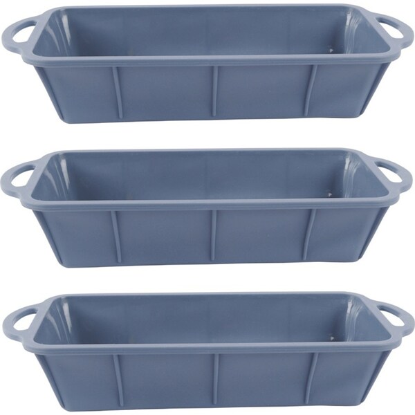 3x Urban Kitchen Silicone Rectangle Loaf Pan Non-Stick Bakeware for Baking 27cm