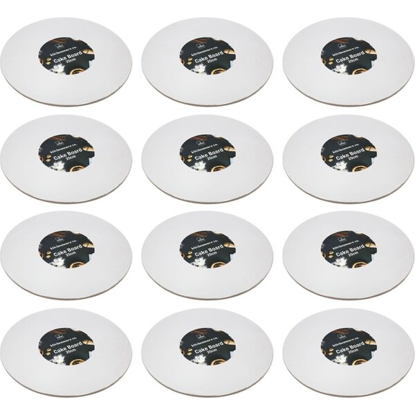 12x Urban Kitchen Cake Board 2pc Circular Silver 25cm for Cake Decorating & More