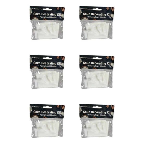 6x Urban Kitchen Cake Decorating Kit 10 Piping Bags/3 Plastic Nozzles Essential