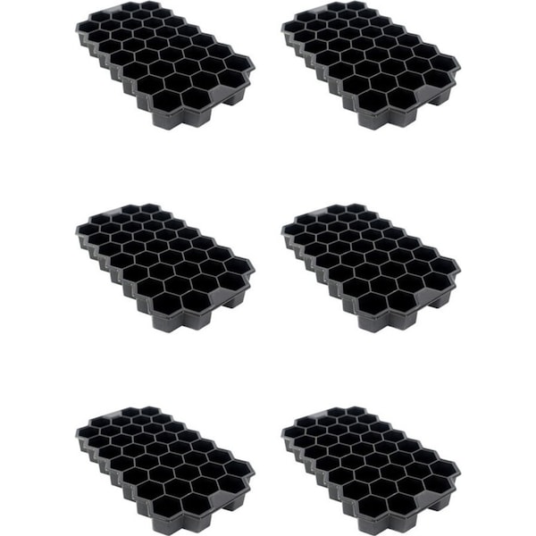 6x Urban Kitchen Hexagon Silicone Ice Tray 37 Cubes Making Ice Cubes 19.5x11.5cm
