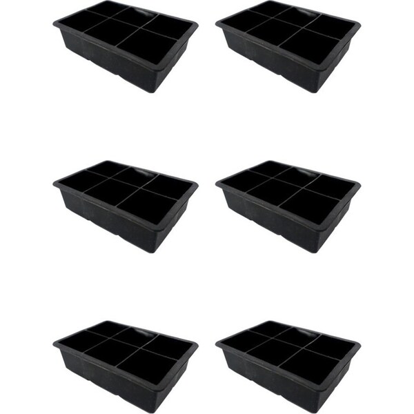 6x Urban Kitchen Square Silicone Ice Tray 6 Cubes w/ Easy Release 16.5x11.5cm