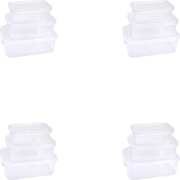 4x Urban Kitchen Clear Containers w/ Valve Top Practical Storage 500ml, 1L, 2L