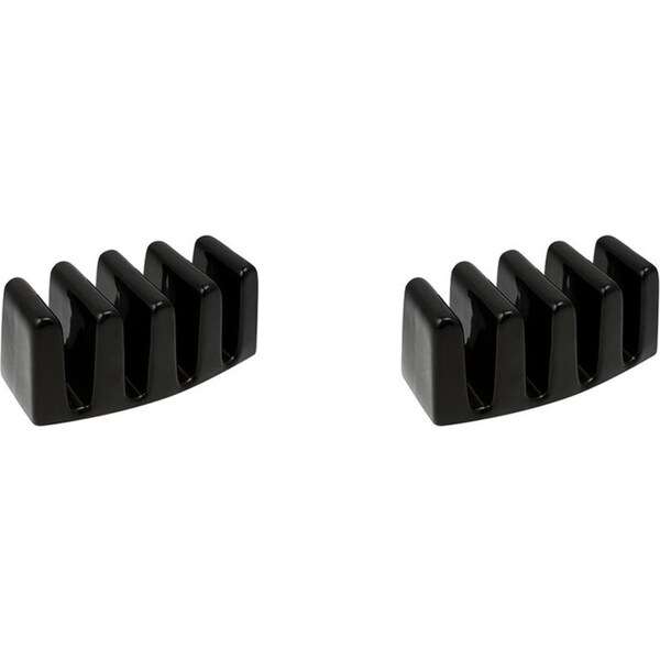 2x Stone Ceramic Zara Black Toast Rack Elegant Design for Any Table Setting 16cm