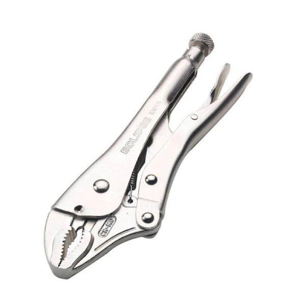 Eclipse Pro Tools Steel Clamp Locking Plier Curved Jaw w/ Cutter 250mm Silver