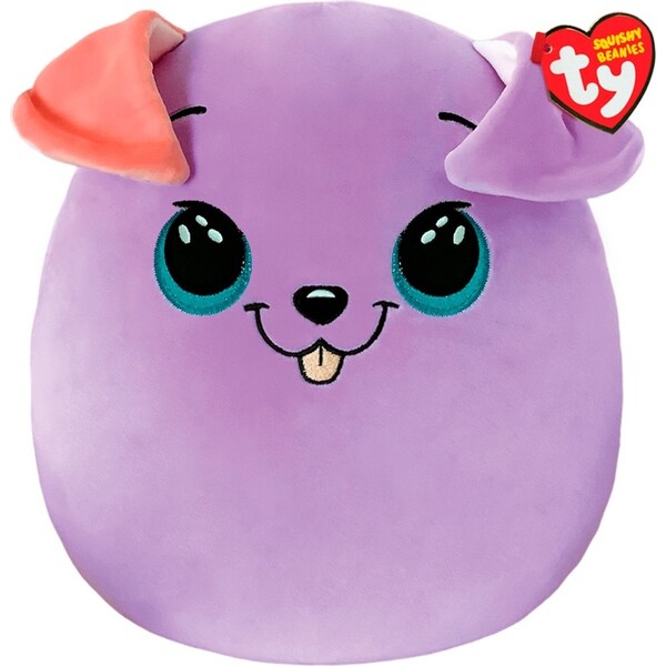 TY Squishy Beanies Bitsy - Purple Dog Squish 35cm Kids/Childrens Plush 3y+