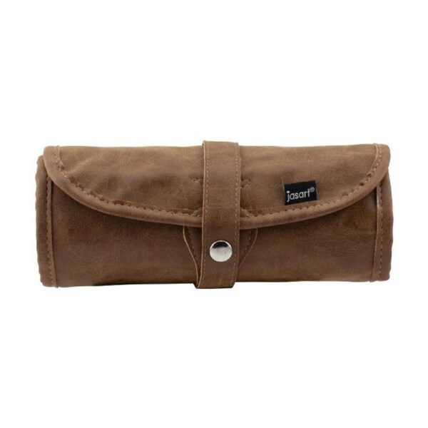 Jasart 48-Pencil Wrap Storage Organiser Writing Stationery Holder 24x8cm Brown