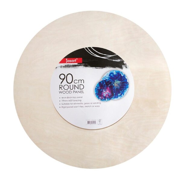 Jasart Round Wood Top Panel Mounted 90cm Drawing/Painting Medium Board Natural