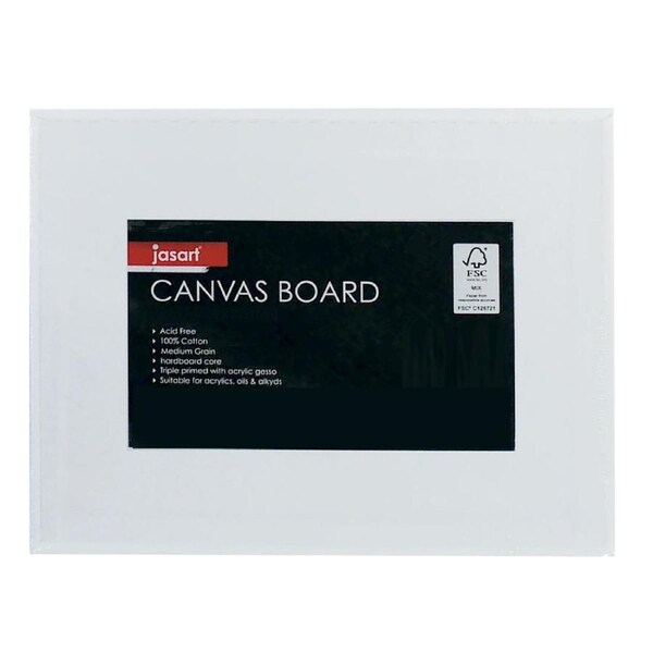 Jasart Academy 18x24" Painting/Drawing Cotton Acrylic Canvas Board 280GSM White