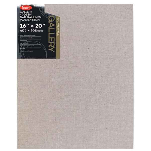 Jasart Gallery 16x20" Natural Linen Painting Canvas Stretched Board Panel 400GSM