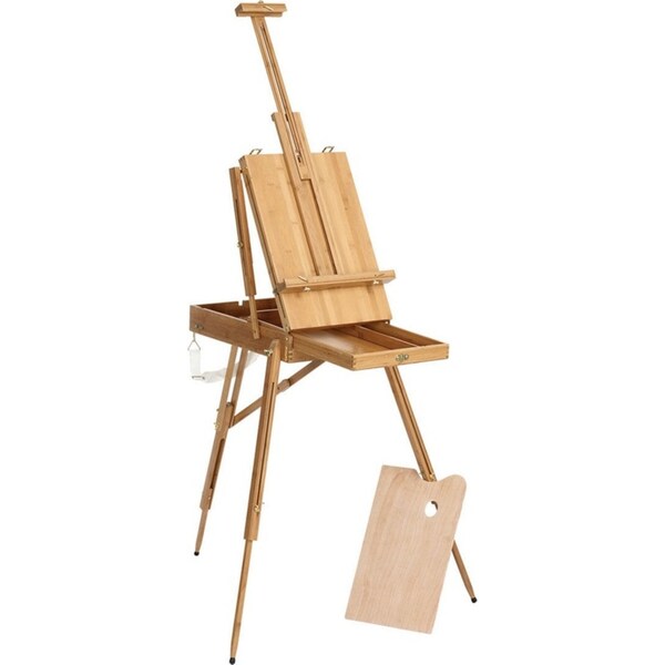 Jasart Bamboo Sketch Box Easel Painting Canvas Display Stand Holder Natural