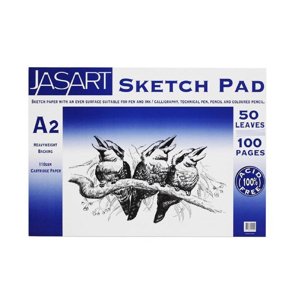 Jasart A2 Sketch Pad 100-Pages Rect Drawing/Painting Cartridge Paper Acid Free