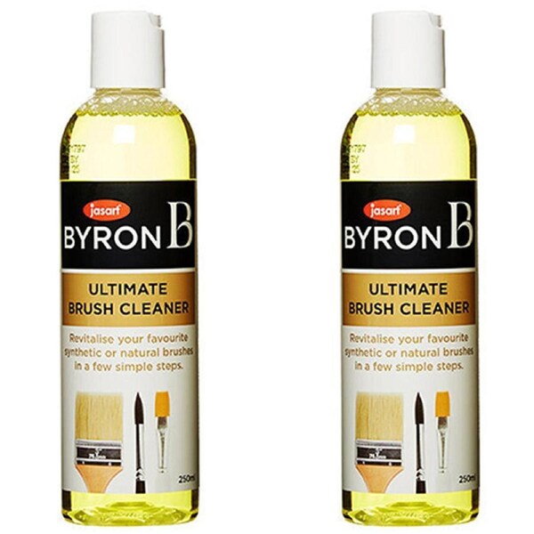 2x Jasart Byron Ultimate 250ml Liquid Bottle Painting Art Brush Bristle Cleaner
