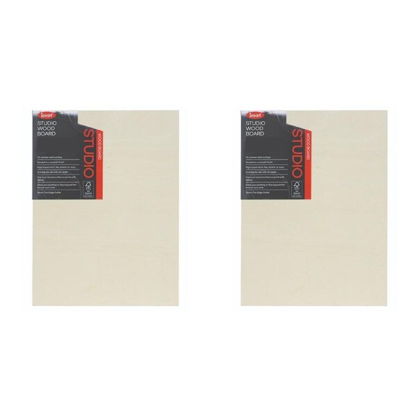 2x Jasart Studio 1 1/2" Thick Edge 9x12" Wooden Artist Board Painting/Drawing
