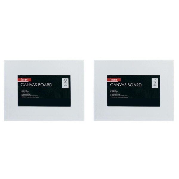 2x Jasart Academy A1 Painting/Drawing Cotton Acrylic Canvas Board 280GSM White