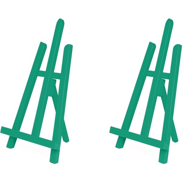 2x Jasart Tabletop Painting Colour Easel Drawing Canvas Holder Stand 29x40cm GRN