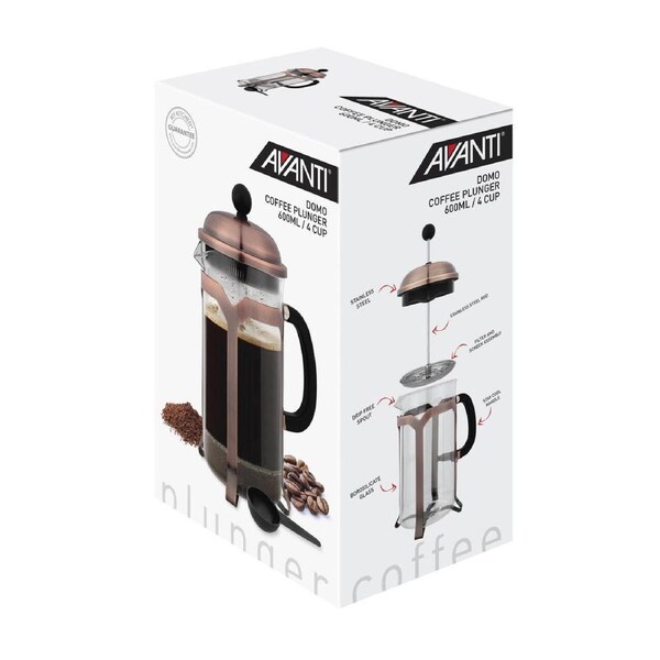 Avanti Domo Copper 4 Cup Coffee Plunger 600ml