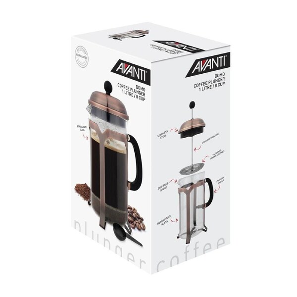 Avanti Domo Copper 8 Cup Coffee Plunger 1 Litre