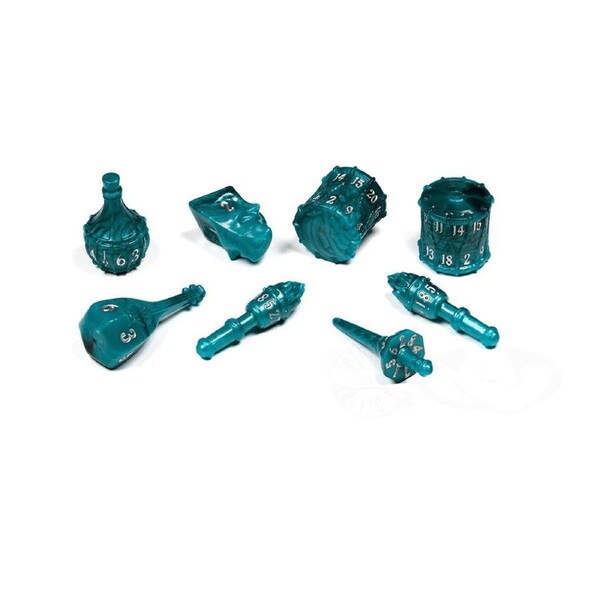 PolyHero Dice - Bard 8 Dice Set Telltale Teal