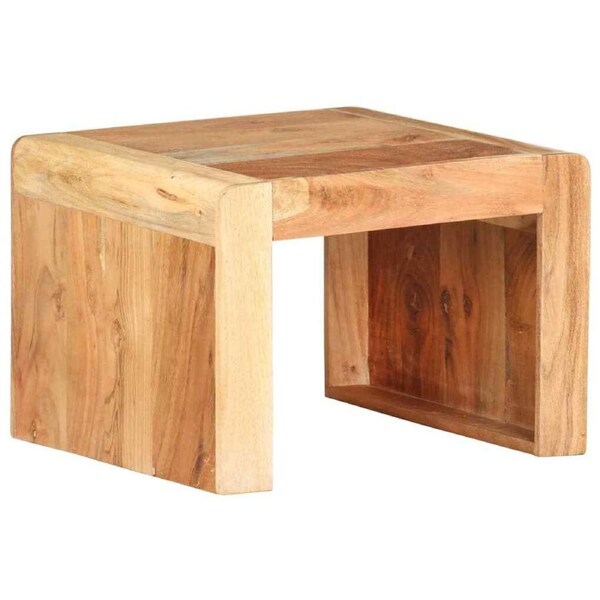 Fin Solid Acacia Wood Side Table 43X40X30 Cm Wooden End Table Furniture