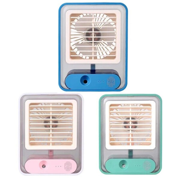 Ozoffer Portable Personal Air Conditioner Fan Mini Air Cooler Desk Fan USB Rechargeable White