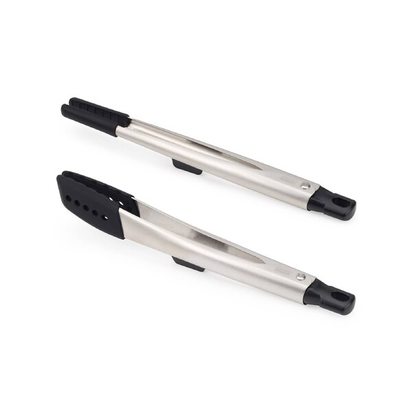 Joseph Joseph Elevate Fusion 2 Piece Silicon Tong Set - Silver