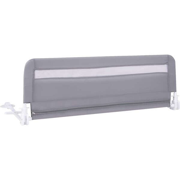 Costway Bed Rail Guard 120 CM Foldable Bed Rail Security Bedrail w/Cover & Security Strap Grey