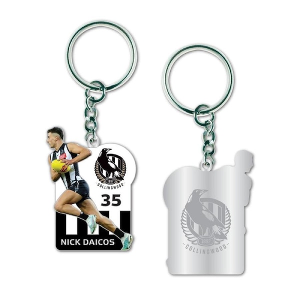 Collingwood Magpies Nick Daicos Metal Keyring