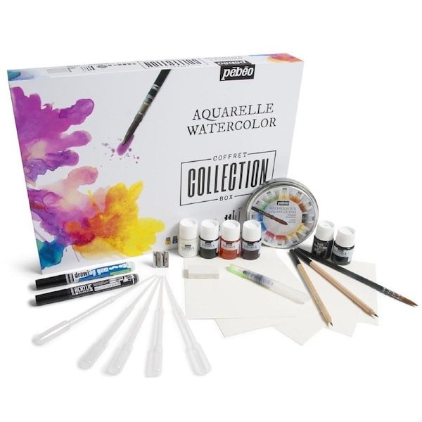 Pebeo Watercolour Paints Collection Set Creative Art Painting Complete Kit