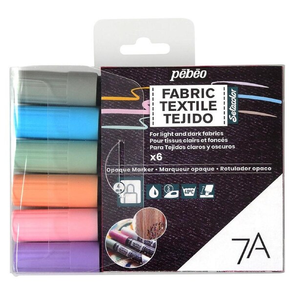 6pc Pebeo 7A Opaque Paint Markers Set Pastel Tones Creative Art Painting