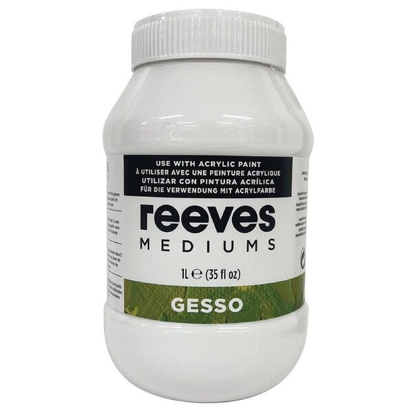 Reeves Gesso Primer For Use With Acrylic Drawing Premium Arts/Crafts Painting 1L